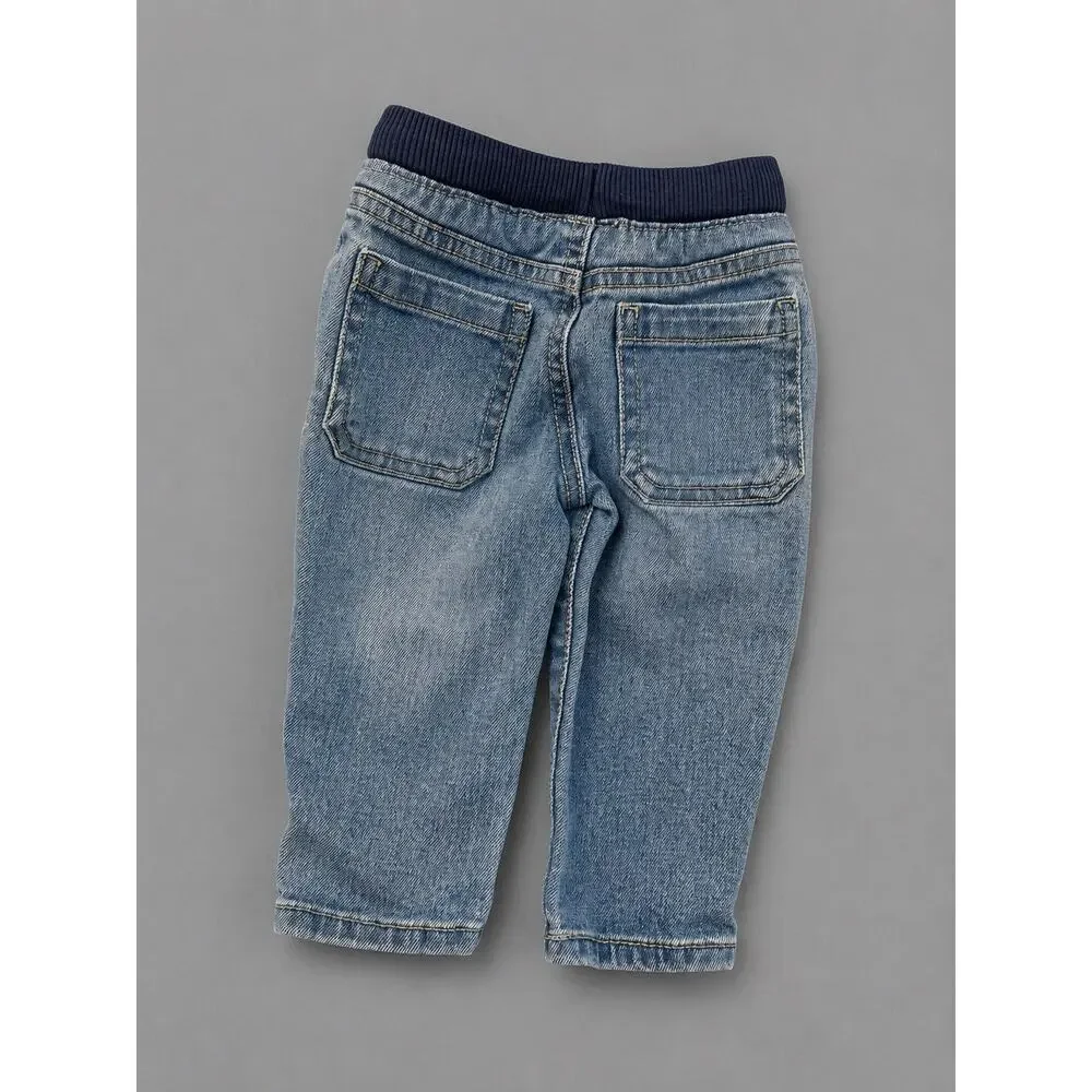 Carter's Baby Denim Jeans Blue 6 Months Elastic Waist Drawstring Pockets